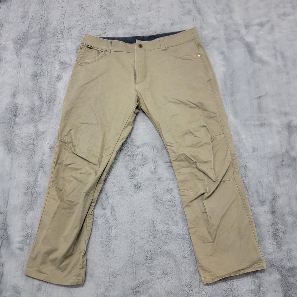 Kuhl Pants Mens 38x30 (Fits 38x29) Beige Rydr Vintage Patina Dye Canvas Workwear